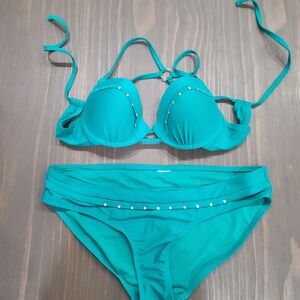 Teal Women's Push Up Bikini Set